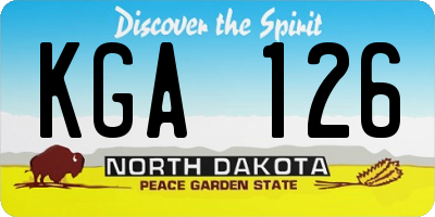 ND license plate KGA126