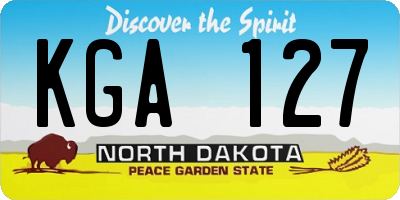 ND license plate KGA127