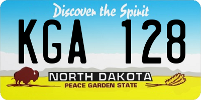 ND license plate KGA128