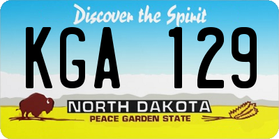 ND license plate KGA129