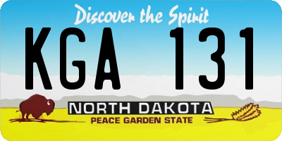 ND license plate KGA131