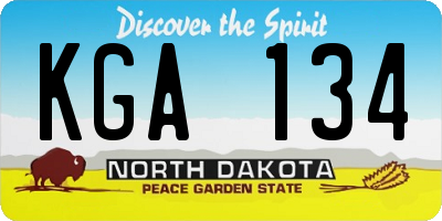 ND license plate KGA134