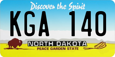 ND license plate KGA140