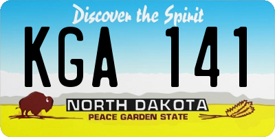 ND license plate KGA141