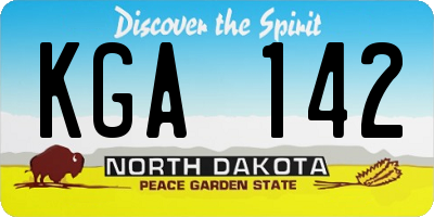 ND license plate KGA142