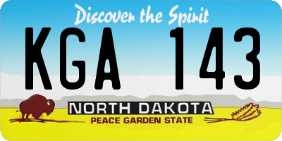 ND license plate KGA143
