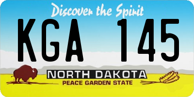 ND license plate KGA145