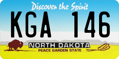 ND license plate KGA146