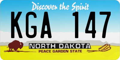 ND license plate KGA147