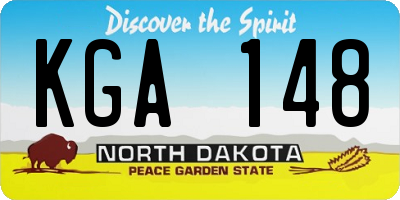 ND license plate KGA148