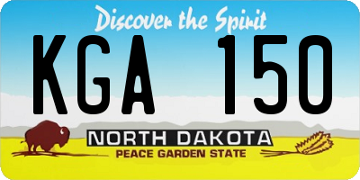 ND license plate KGA150