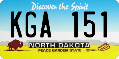ND license plate KGA151