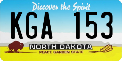 ND license plate KGA153