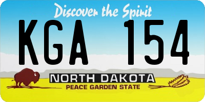 ND license plate KGA154