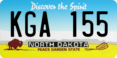ND license plate KGA155