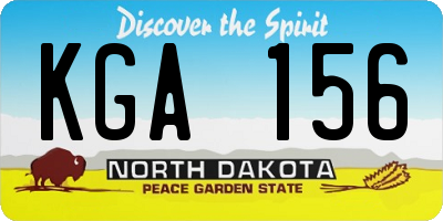 ND license plate KGA156
