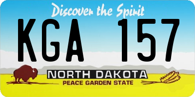 ND license plate KGA157