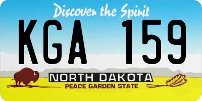 ND license plate KGA159