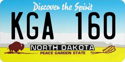 ND license plate KGA160