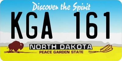 ND license plate KGA161
