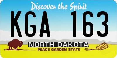 ND license plate KGA163