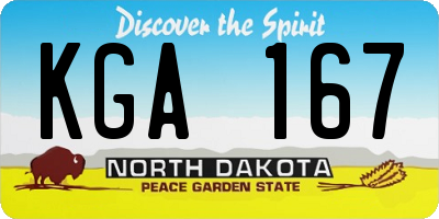 ND license plate KGA167