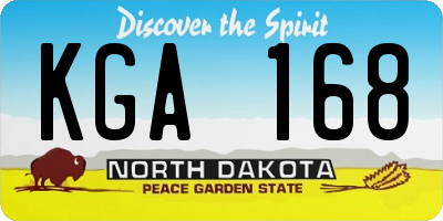 ND license plate KGA168