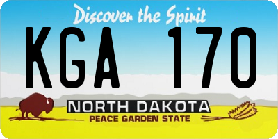 ND license plate KGA170
