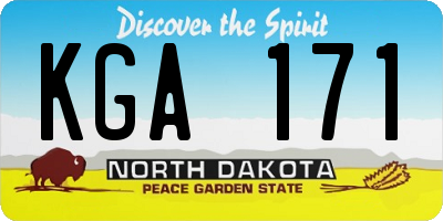 ND license plate KGA171