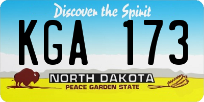 ND license plate KGA173