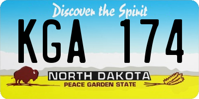ND license plate KGA174