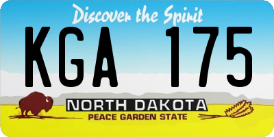 ND license plate KGA175