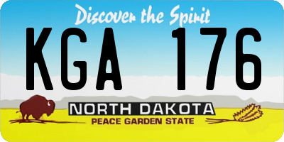 ND license plate KGA176