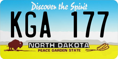 ND license plate KGA177