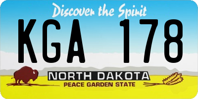 ND license plate KGA178