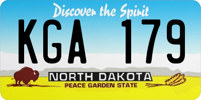 ND license plate KGA179