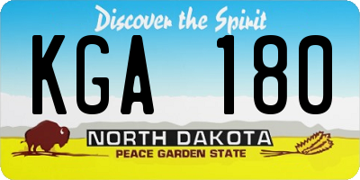 ND license plate KGA180