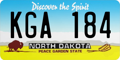 ND license plate KGA184
