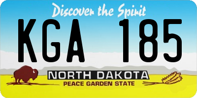 ND license plate KGA185