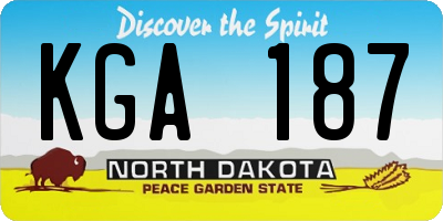ND license plate KGA187