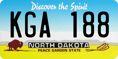ND license plate KGA188