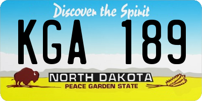 ND license plate KGA189
