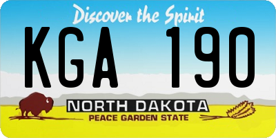 ND license plate KGA190