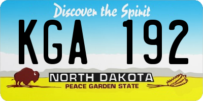ND license plate KGA192