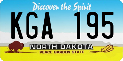 ND license plate KGA195