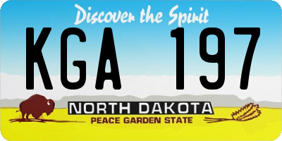 ND license plate KGA197