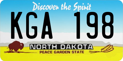 ND license plate KGA198