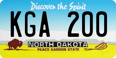 ND license plate KGA200