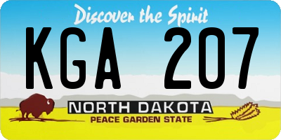 ND license plate KGA207