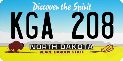 ND license plate KGA208